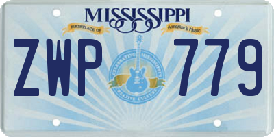 MS license plate ZWP779