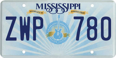 MS license plate ZWP780