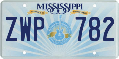 MS license plate ZWP782