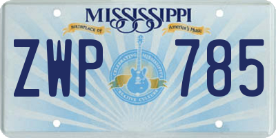 MS license plate ZWP785