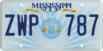 MS license plate ZWP787