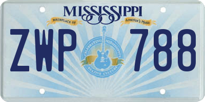MS license plate ZWP788