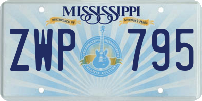 MS license plate ZWP795