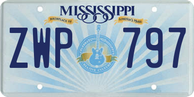 MS license plate ZWP797