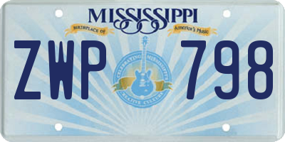 MS license plate ZWP798