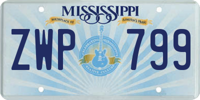 MS license plate ZWP799