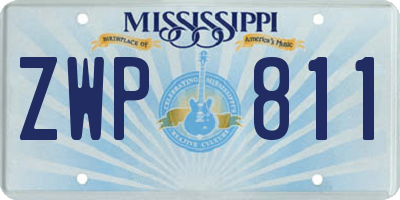 MS license plate ZWP811