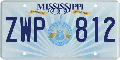 MS license plate ZWP812