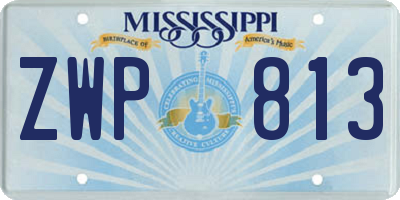 MS license plate ZWP813
