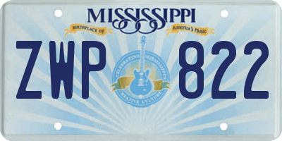 MS license plate ZWP822