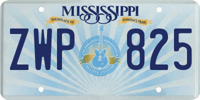 MS license plate ZWP825