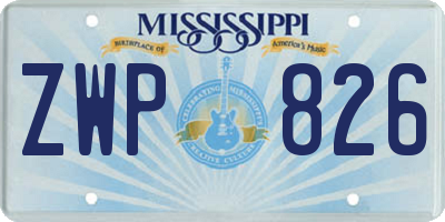 MS license plate ZWP826