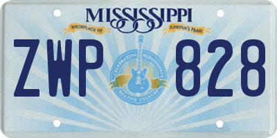 MS license plate ZWP828