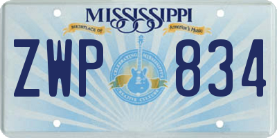 MS license plate ZWP834