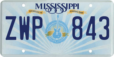 MS license plate ZWP843