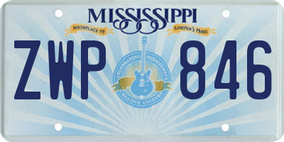 MS license plate ZWP846