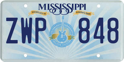 MS license plate ZWP848