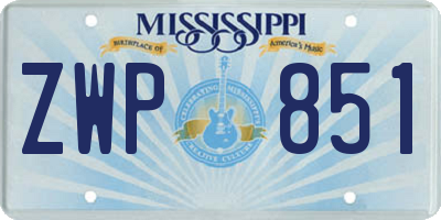 MS license plate ZWP851