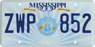 MS license plate ZWP852