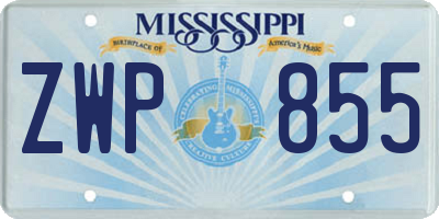 MS license plate ZWP855