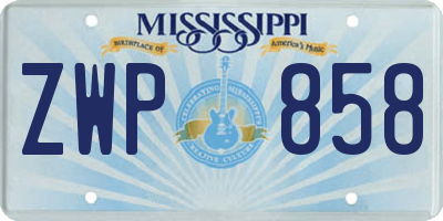 MS license plate ZWP858