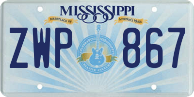 MS license plate ZWP867