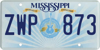 MS license plate ZWP873