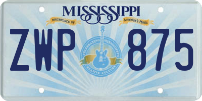 MS license plate ZWP875