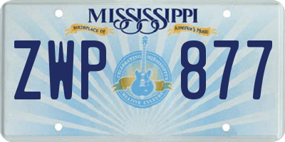MS license plate ZWP877