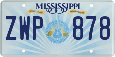 MS license plate ZWP878