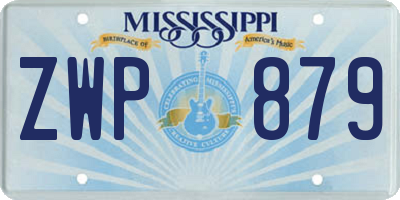 MS license plate ZWP879