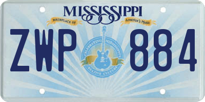 MS license plate ZWP884