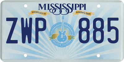 MS license plate ZWP885
