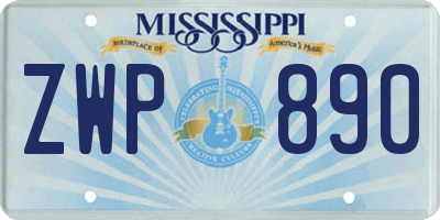 MS license plate ZWP890