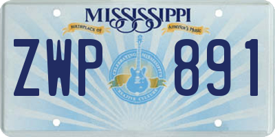 MS license plate ZWP891