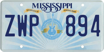 MS license plate ZWP894