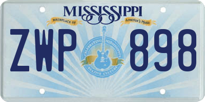 MS license plate ZWP898