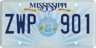 MS license plate ZWP901