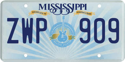 MS license plate ZWP909