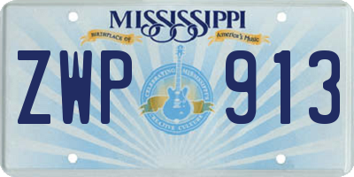 MS license plate ZWP913
