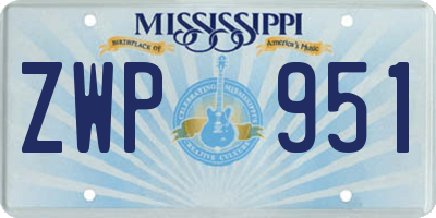 MS license plate ZWP951