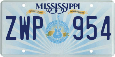 MS license plate ZWP954