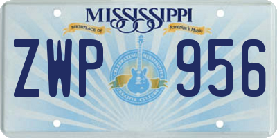 MS license plate ZWP956