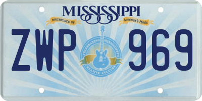 MS license plate ZWP969