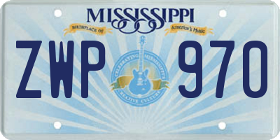 MS license plate ZWP970