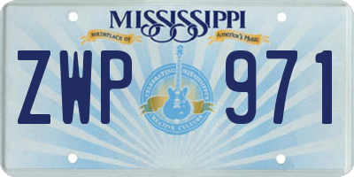 MS license plate ZWP971