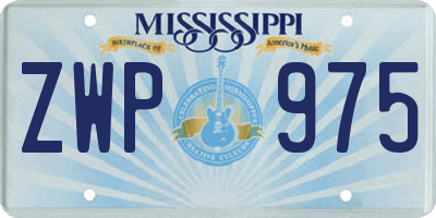 MS license plate ZWP975