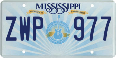 MS license plate ZWP977