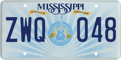 MS license plate ZWQ048