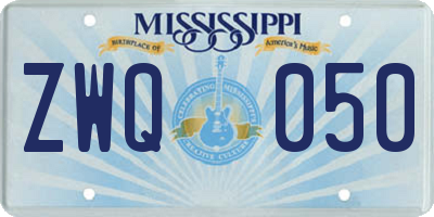 MS license plate ZWQ050